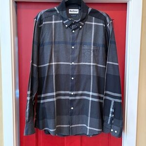 Barbour Men's Charcoal Plaid Button-Down Shirt